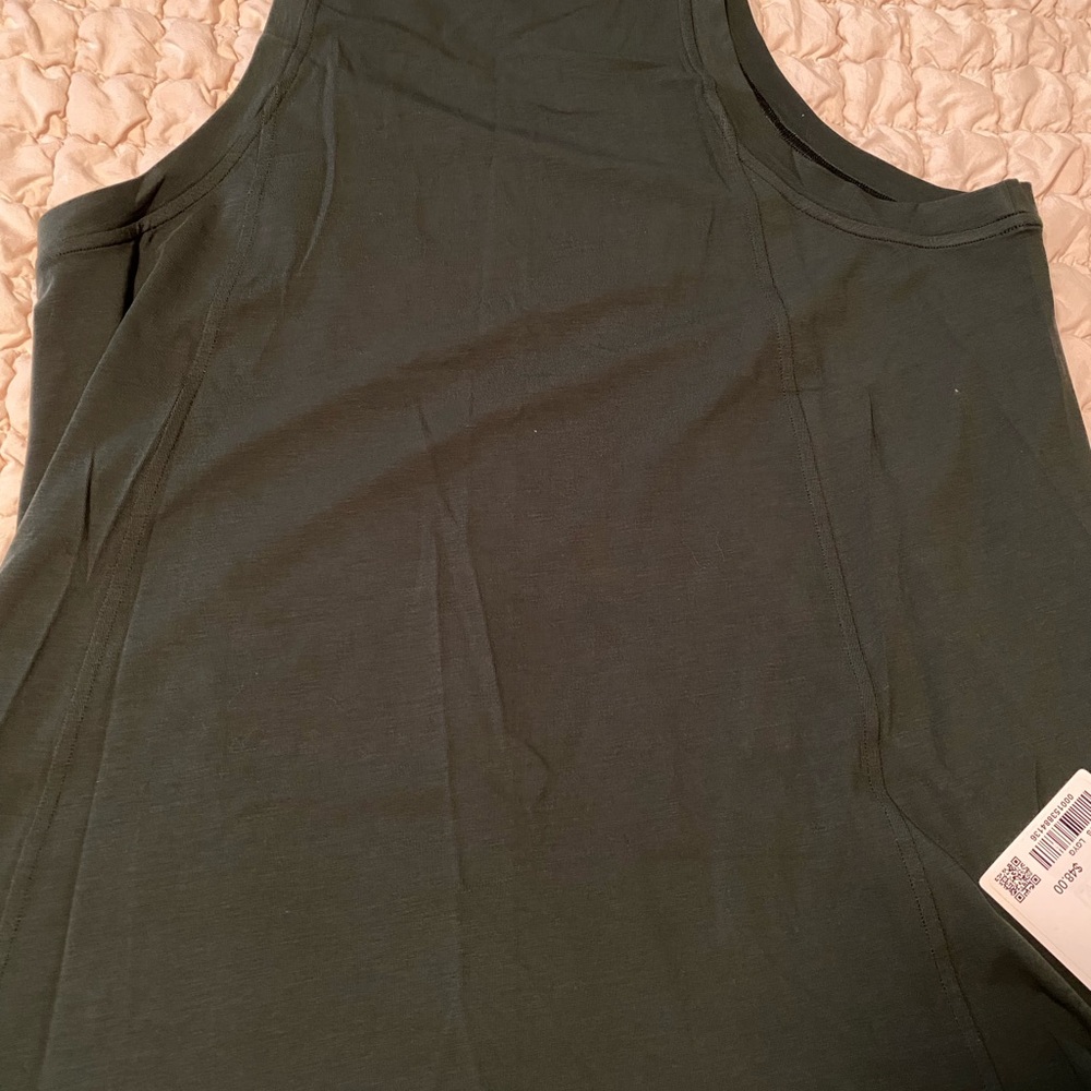 Lululemon long cotton crewneck tank legacy green